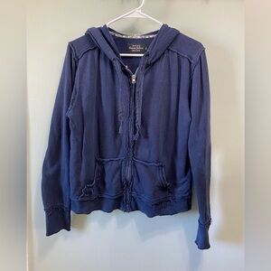 Sweet Juliet Distressed Zippered Hoodie Juniors Size Medium